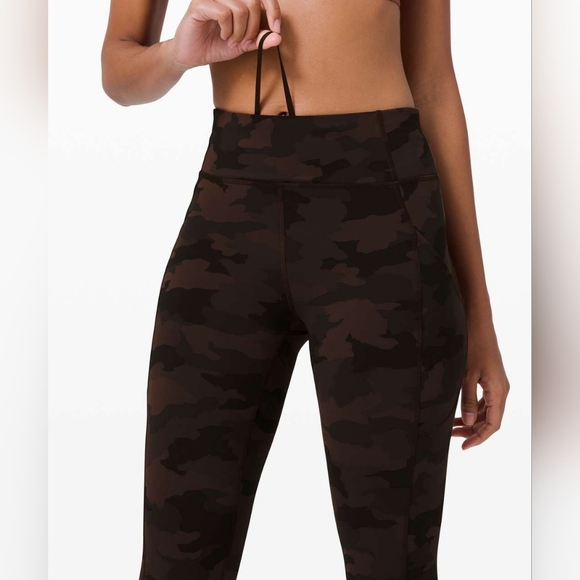 Lululemon Invigorate High-Rise Tight 25" Heritage 365 Camo Brown Earth size 2 - Picture 4 of 12